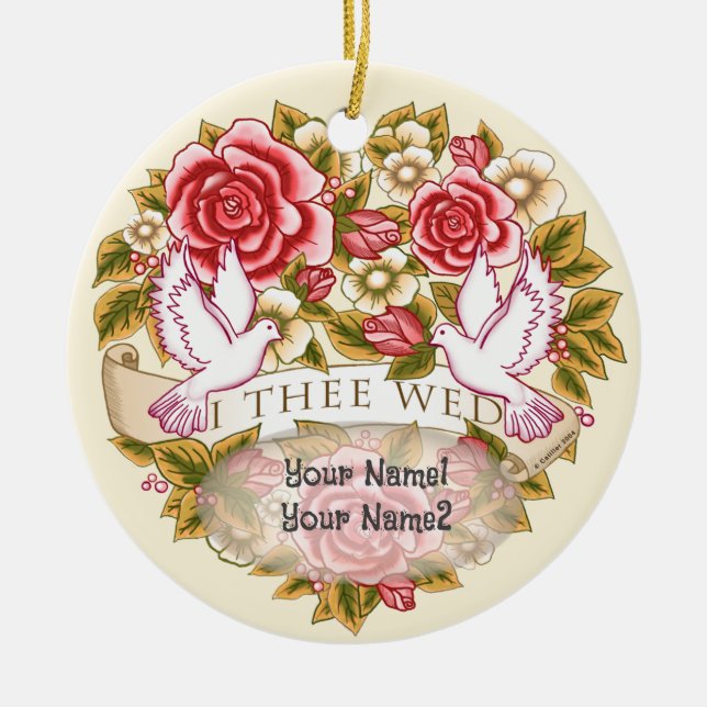 I El ornamento del boda Wed (Frente)