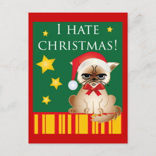 I hate christmas! Tarjeta de navidad divertida