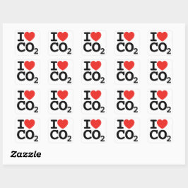 I Heart CO2 - Me encanta la hoja de Pegatinas del