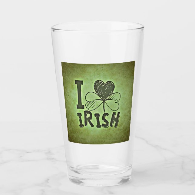 I Heart Irish Shamrock St Patricks Day Beer Pint (Anverso)