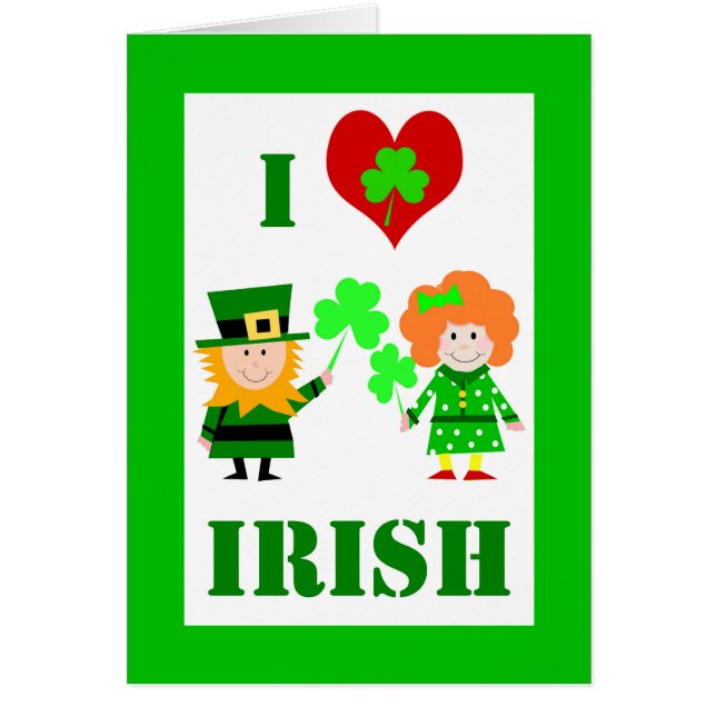 I Heart / Love Irish, St. Patrick's Day, lindo (Frente)