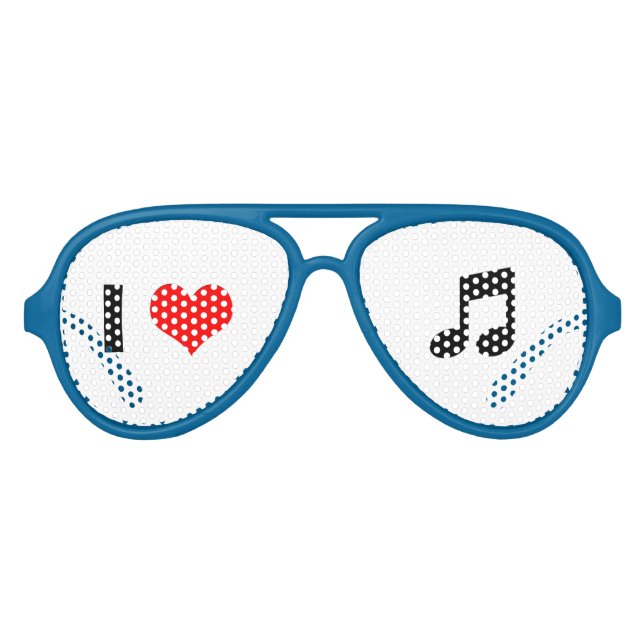 I Heart Music Notes Fiesta Gafas de sol (Anverso)