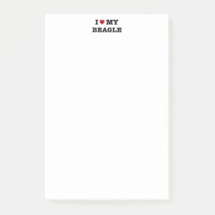 I Heart My Beagle 4 x 6 Notas Post-it