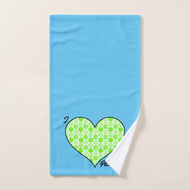 I Heart Pickleball Green Pickleball Filt Heart (Toalla de mano)