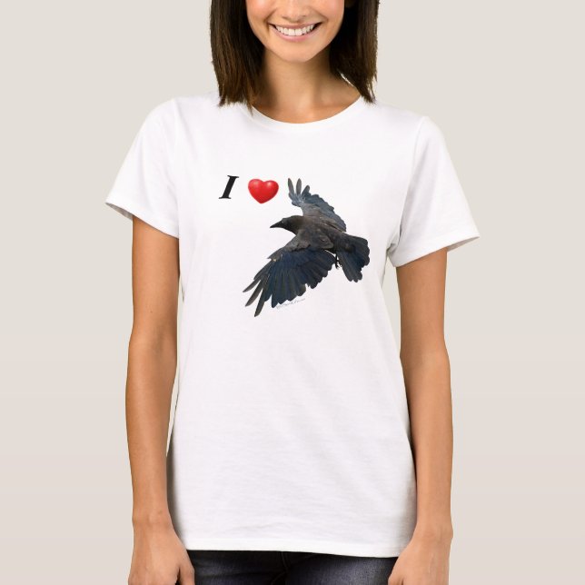 I Heart Ravens Volando Camisa Raven (Anverso)