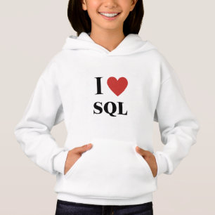 I HEART SQL Kids Hoodie