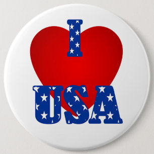 I "Heart" USA/Colossal, botón redondo de 6 pulgada