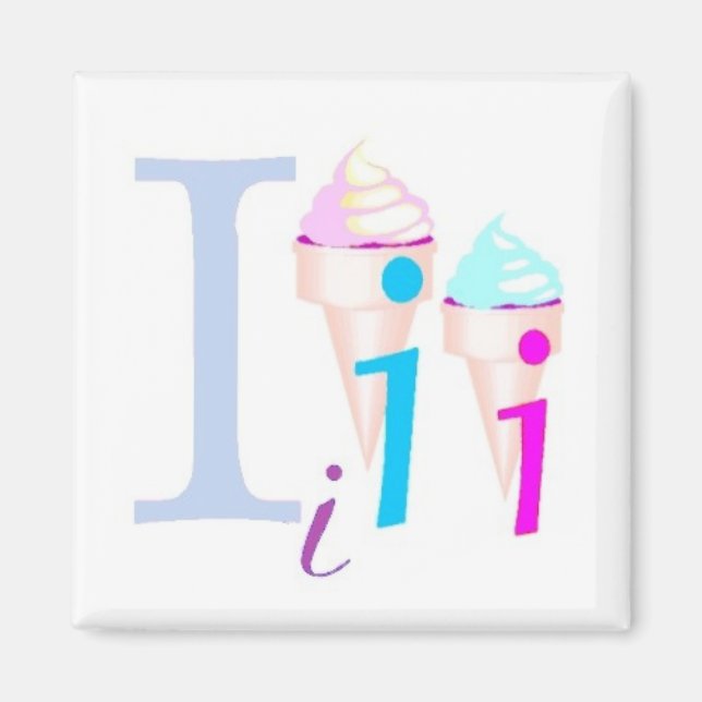 I - Imán de alfabeto (Frente)