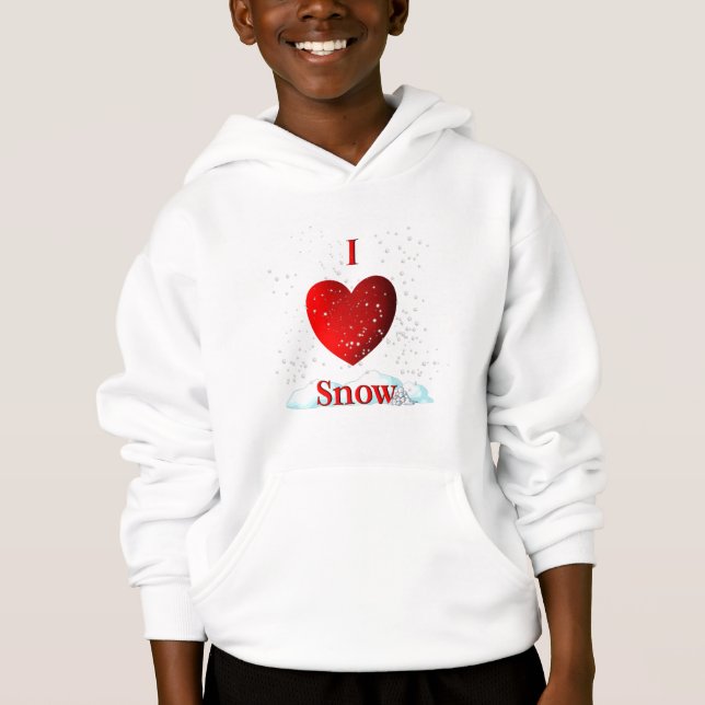 I la nieve del corazón embroma la sudadera con (Anverso)