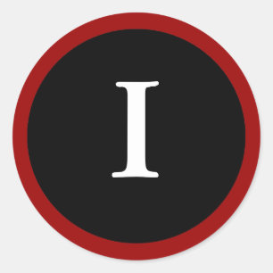 I: Letra I inicial i Pegatinas rojos, blancos y ne