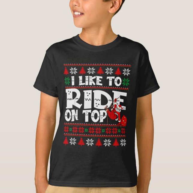 I Like To Ride On Top Funny Naughty Xmas Couple Ma (Anverso)