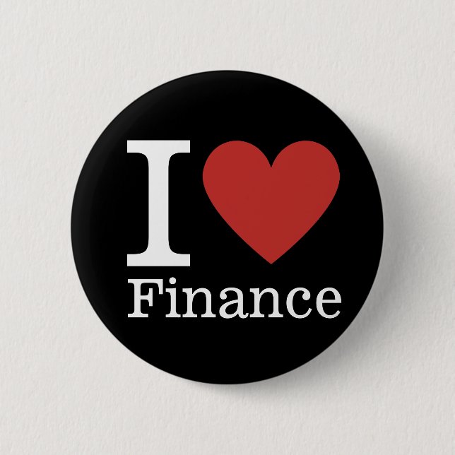 I ❤️ Love Finance - botón Pin del Departamento de  (Anverso)