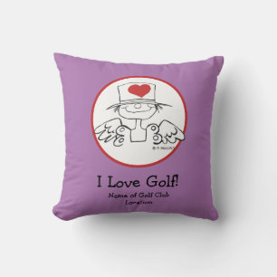 "I love Golf" Heart Fairy Cojín decorativo