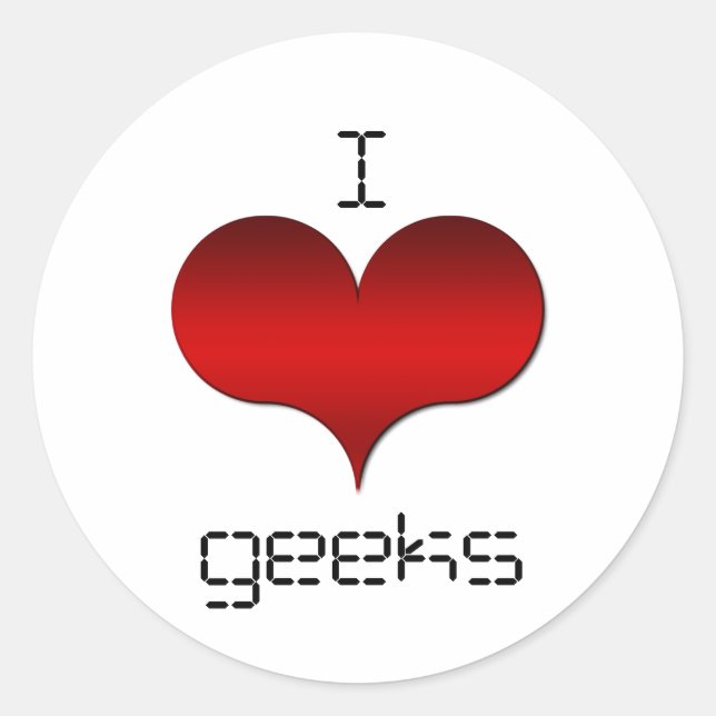 I Love (Heart Geeks) Pegatinas (Anverso)
