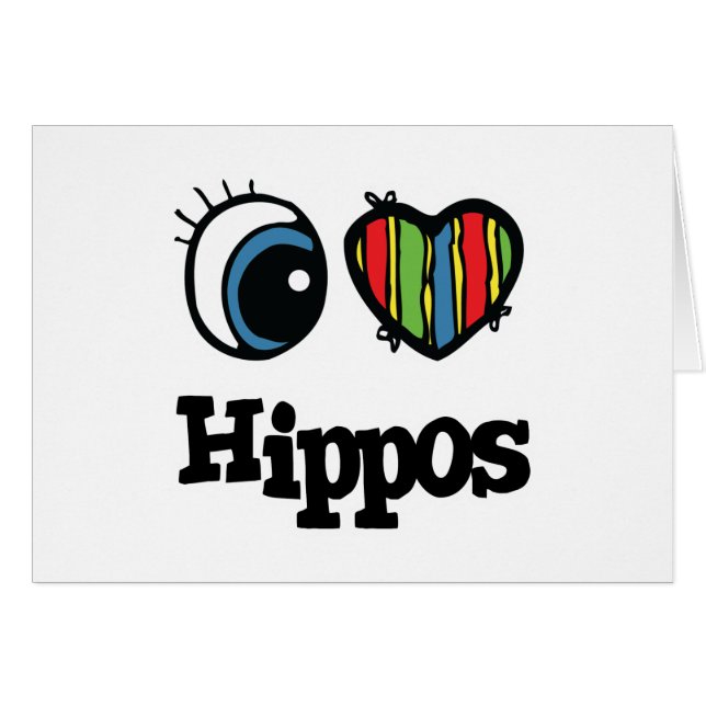 I Love (Heart) Hippos (Anverso (Horizontal))