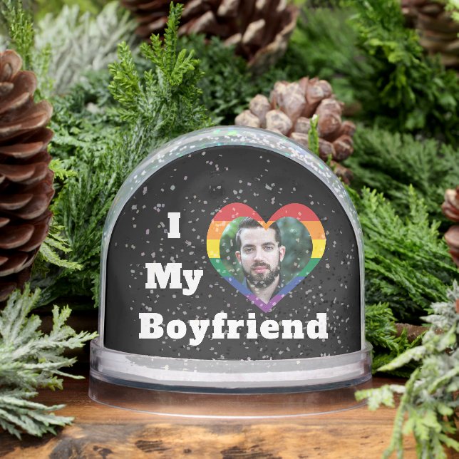 I Love My Boyfriend Gay Pride LGBTQ Custom Photo (Invierno)