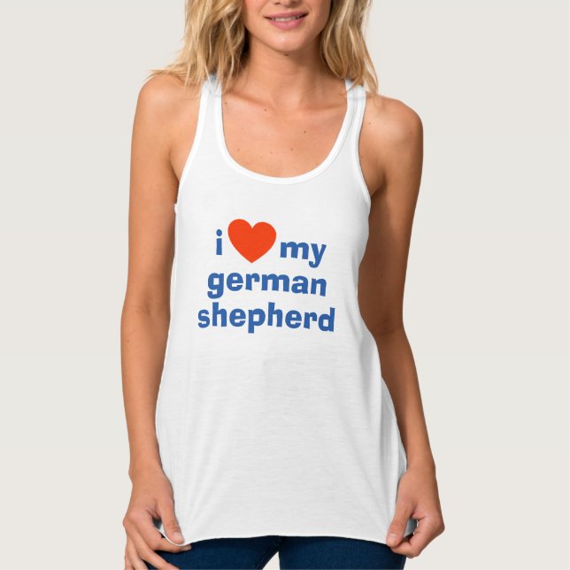 I Love My German Shepherd Tank Top (Anverso)
