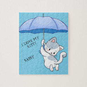 "I LOVE MY KITTY" puzzle with pets name.