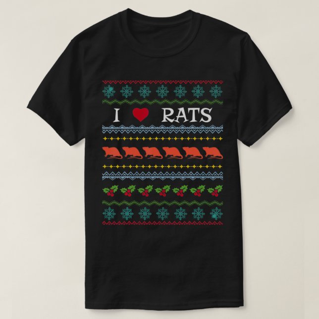 I Love Rats Xmas Ugly Sweater Love Watching Rats G (Diseño del anverso)