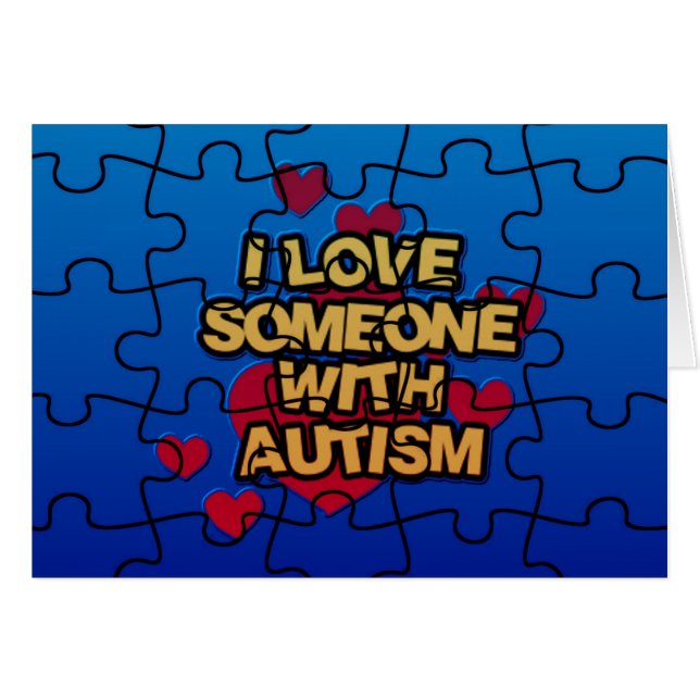 I Love Someone With Autism Card (Anverso (Horizontal))