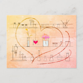 "I love U" escrito con postal de vidrio