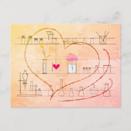 "I love U" escrito con postal de vidrio