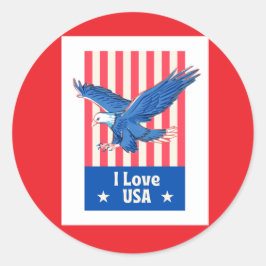 "I Love USA" águila azul zumbando Pegatina de la b