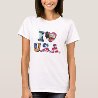 🇺 🇸 "I Love USA" ❤️ Camiseta Patriótica 👕