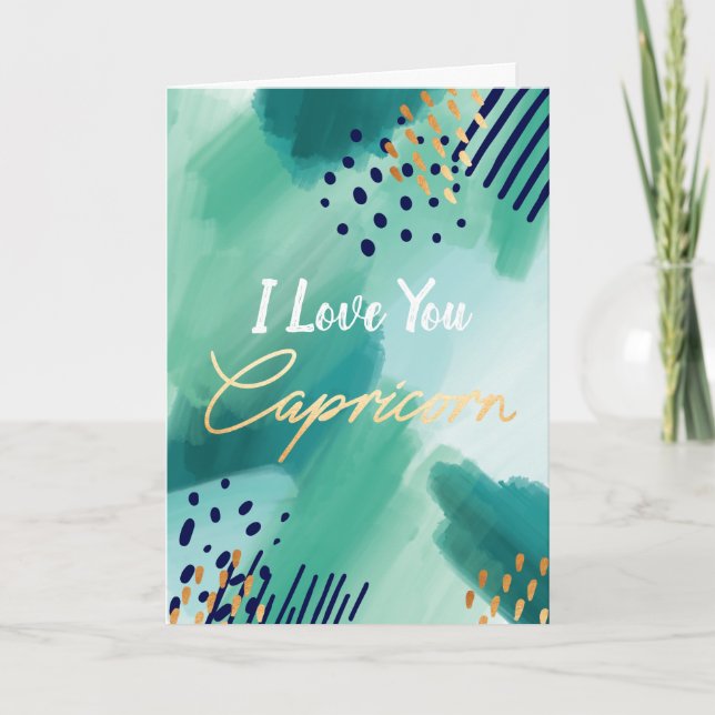 "I love you, Capricorn", tarjeta abstracta de Zodi (Anverso)