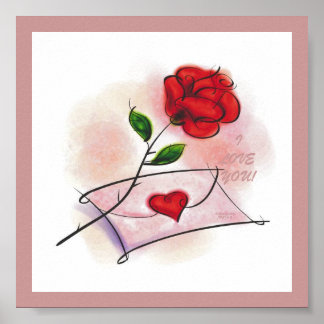 I LOVE YOU! Impresión enmarcada