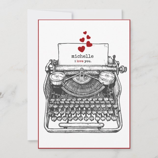 I Love You | Nota de amor personal de máquina de e (Anverso)