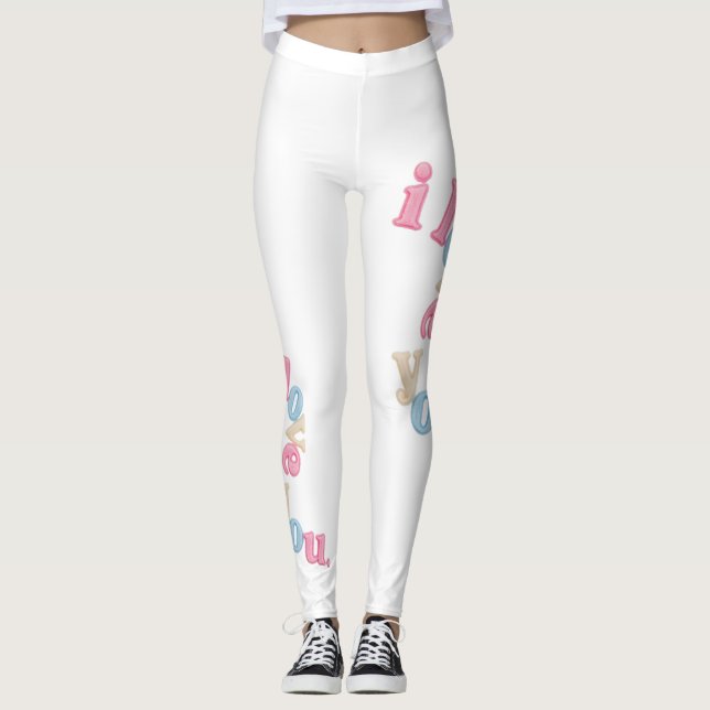 "i love you" Patch Art Leggings | Aesthetic Print (Anverso)