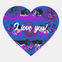 I Love You! Pegatina abstracto