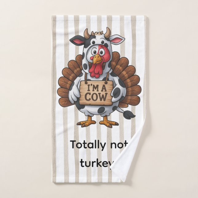 I’m a Cow Turkey | Funny Thanksgiving Disguise (Toalla de mano)
