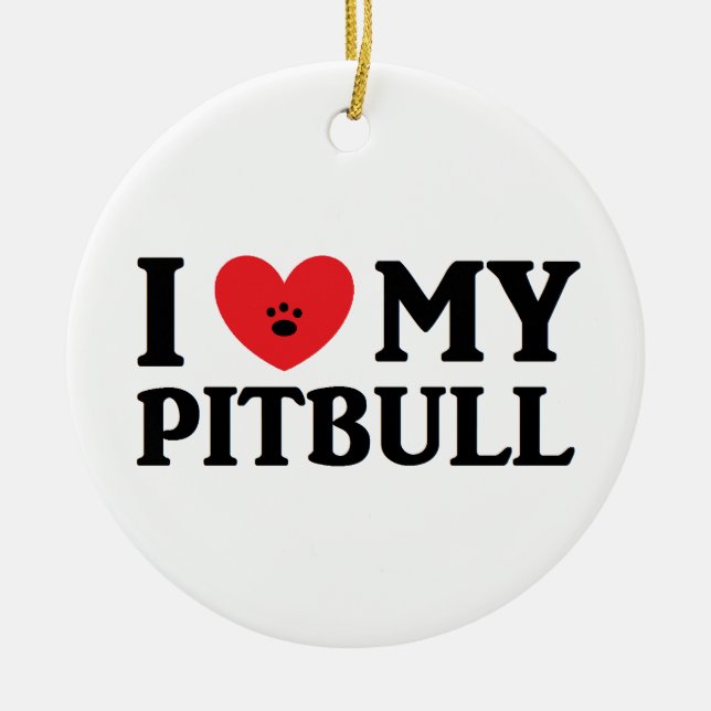 ♥ I mi ornamento de Pitbull (Frente)