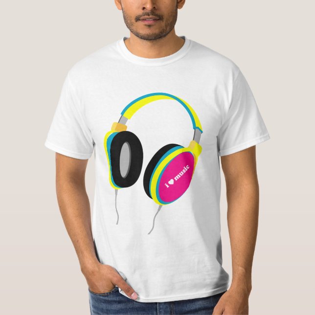 I música del corazón - camiseta de los auriculares (Anverso)