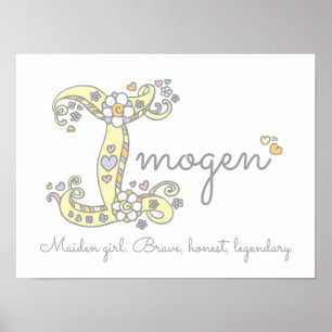 I para Imogen nombre de arte del doodle inicial si