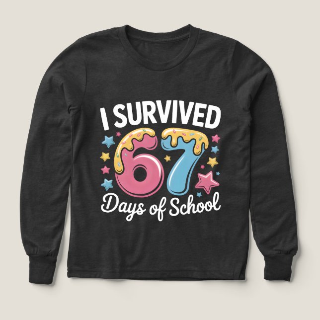 I Survived 67 Days of School Funny Meme Teacher  (Diseño frontal)