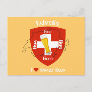I Swiss love Beer tarjeta postal