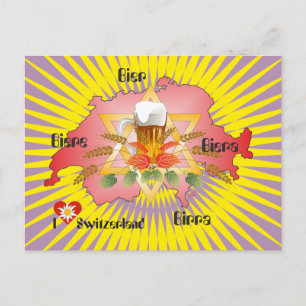 I Swiss love Beer tarjeta postal