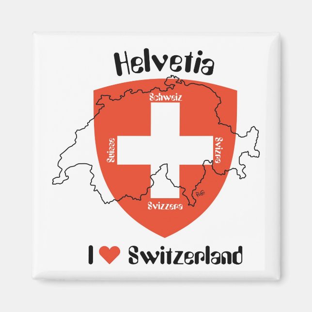 I Switzerland love imán (Frente)