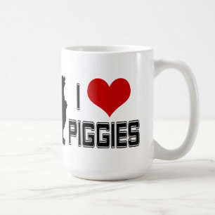 I taza del coffe de Piggies del corazón