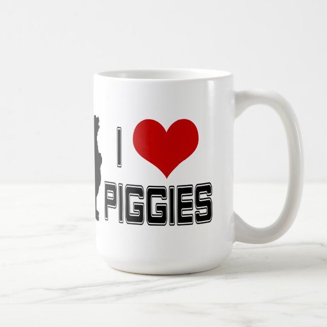 I taza del coffe de Piggies del corazón (Derecha)
