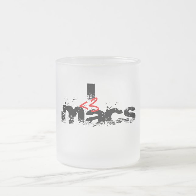 I taza del mac de los mac del corazón (rojos) - (Centro)