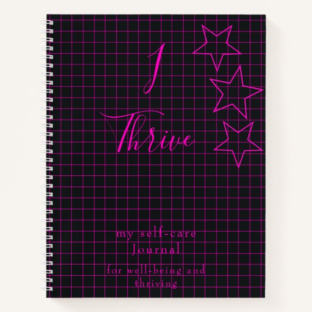 "I Thrive" Cita Diario de autocuidado texto rosado (Anverso)