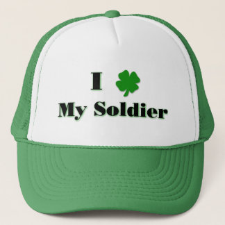 I (trébol) mi gorra del verde del soldado