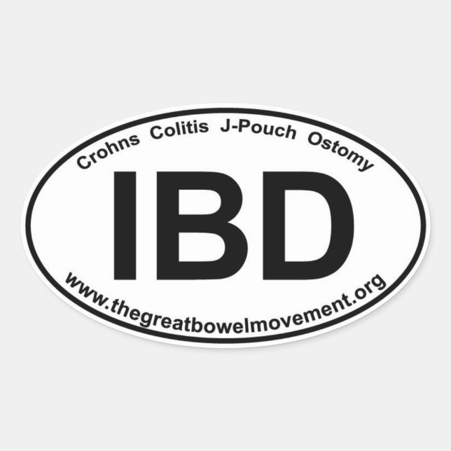 IBD - Colitis Crohns - Pegatina Oval (Anverso)