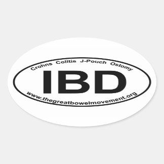 IBD - Colitis Crohns - Pegatina Oval