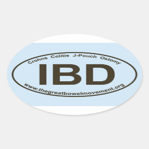 IBD - colitis de Crohns - pegatina oval -