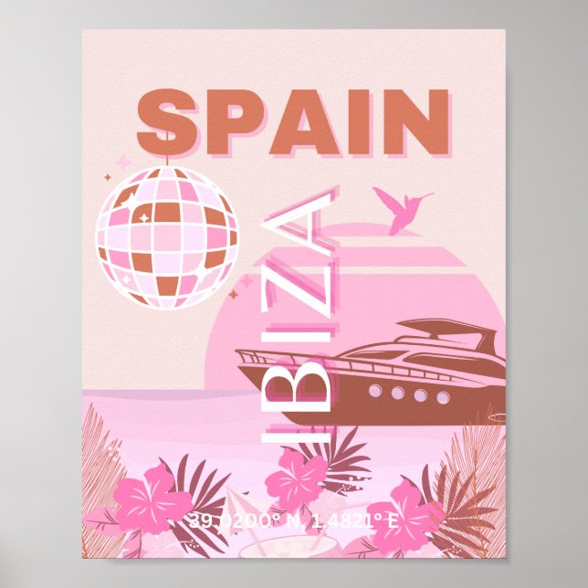Ibiza, España, Viajes, Arte Preppy, Pastel (Frente)